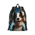 thumbnail image 2 of Honeii Playful Smile Cute Dog Print Canvas College Laptop Backpack, Durable Rucksack Travel Notebook Bag School Backpack Book Bag for Men Women-Medium, 2 of 7
