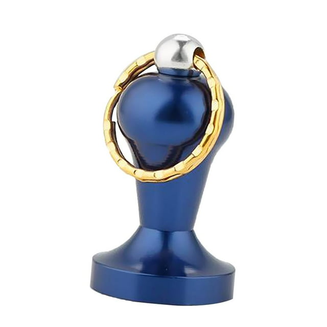 Tamper de de material acero Inoxidable de 28 Mm con Llavero Dorado para de Granos de Base Azul oscuro