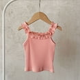 thumbnail image 3 of Ohufall Toddler Girls Tank Tops Ruffled Crew Neck 0-5T Summer Tank Top Breathable Solid Color Summer Casual Tank, 3 of 7