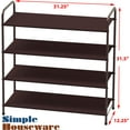 thumbnail image 3 of Simple Houseware 4-Tier Shoe Rack Storage Organizer 20-Pair, Brown, 3 of 6