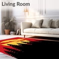 thumbnail image 2 of ODIKA 2'x3' Machine Washable Non-Slip Area Rug, Conifer Grove Dusk DIY Latch Hook Kit with Silhouetted Pines High Traffic Rug with Pad, Red, 744653, 2 of 8
