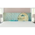 thumbnail image 1 of Nautical Headboard, Nautical Boat Standing Against the Wall Other Aquatic Objects Sea Featured Picture, Upholstered Decorative Metal Bed Headboard with Memory Foam, King Size, Blue Beige, by Ambesonne, 1 of 4