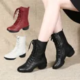 thumbnail image 2 of Directamente de fábrica Zapatos de baile cuadrados con suela blanda para las cuatro estaciones Zapatos de baile de marcha militar Botas largas Jazz Latino Moderno, 2 of 4