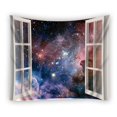 thumbnail image 1 of EREHome Open Window Space Nebula Stars Tapestry Polyester Fabric Tapestries Wall Art Hanging 51x60 Inches, 1 of 3