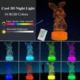 thumbnail image 2 of POSSHE Bunny Night Light, 3D Rabbit Lamp, 16 Colors Changing, Remote Control with Timer, RGB Flashing Mode and Dimmable, Cute Bunny Christmas Birthday Decor, 2 of 8