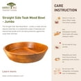 thumbnail image 5 of Straight Side Teak Wood Bowl - Jumbo 2-Pack, 5 of 5