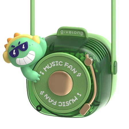 

Cartoon Portable Necklace Fan Handheld Fan Wearable Personal Fan Multi Purpose for Kids Adults Women Men Bladeless Fan Dinosaur
