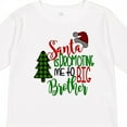 thumbnail image 4 of Inktastic Santa is Promoting Me to Big Brother Green Plaid Tree Boys Long Sleeve Toddler T-Shirt, 4 of 5