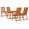 thumbnail image 3 of vidaXL 5 Piece Patio Dining Set Solid Wood Eucalyptus, 3 of 7