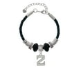 thumbnail image 2 of Delight Jewelry Silvertone Crystal Initial - Z - Mom Celtic Knot Leather Bead Bracelet, 7"+2" Extender, 2 of 4