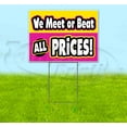 thumbnail image 1 of We Meet Or Beat All Prices (18" x 24") Yard Sign, Includes Metal Step Stake, 1 of 6