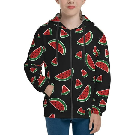 

Hoodies for Teen Girls Boys Watermelon print Long Sleeve Youth Kids Essentials Zip Up Hoodie Lghtweight Fashion Hoodies & Sweatshirts Jacket Fall Winter Outfits Tops