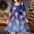 thumbnail image 2 of FhsagQ Dresses Girls Christmas Dresses Size 5 Long Sleeve Kids Toddler Girls Christmas Trees Deer Print Christmas Long Sleeve Party Princess Dress Blue 10-13 Years, 2 of 5