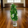 thumbnail image 4 of 1Pc Artificial Morning Glory Flower Vines, 3.28ft Hanging Plants Silk Garland Fake Green Plant Home Garden Wall Fence Indoor Outdoor Wedding Birthday Decor, 4 of 14