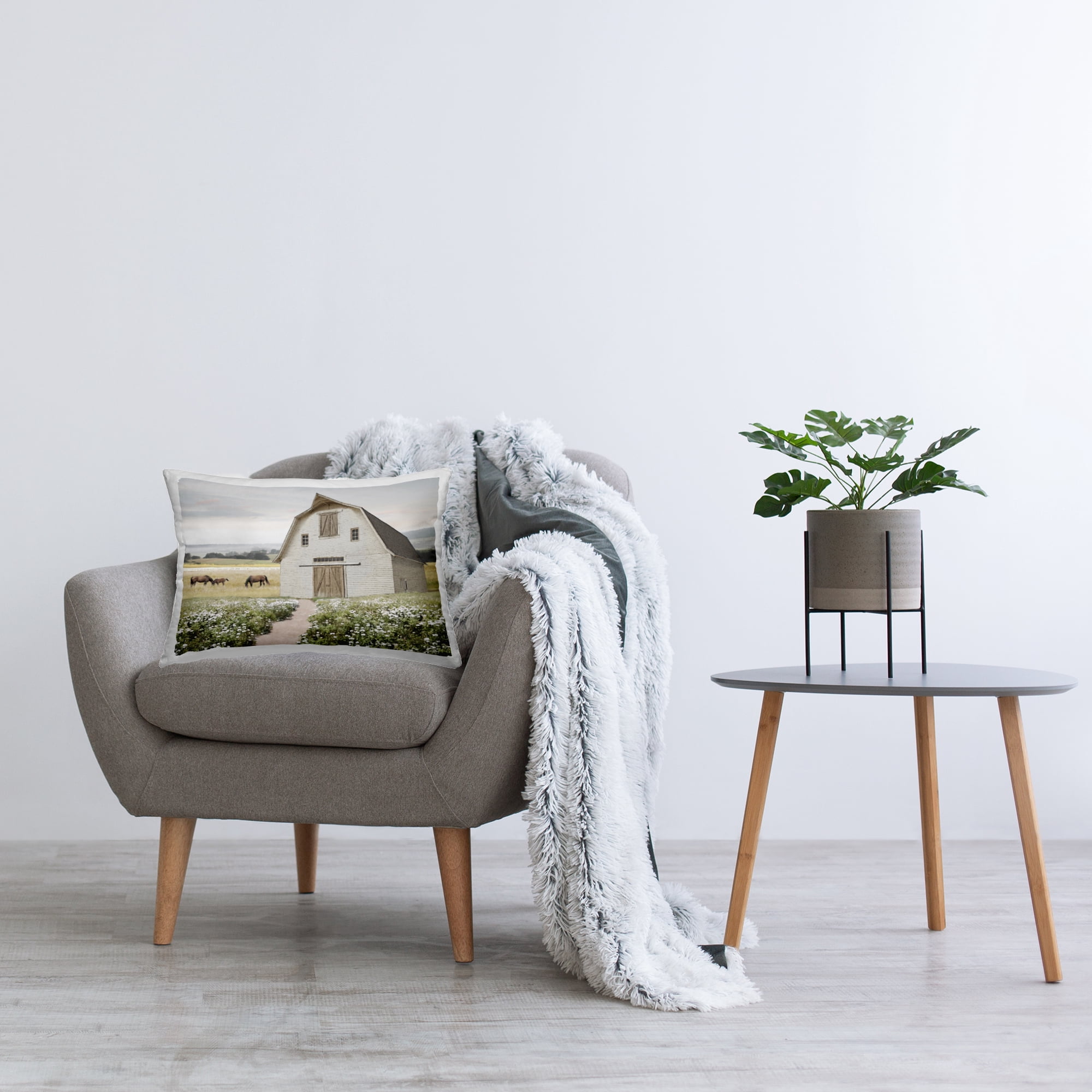 Stupell Industries Charming Path to Barn Decorative Printed Throw Pillow Design by Amber Sterling.