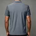 thumbnail image 3 of Dolkfu Retro Men'S Polos&nbsp;Shirts Short Sleeve Collared Gray Button Polos Outdoor Plaid Geometric Tops Gray,L, 3 of 5
