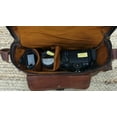 thumbnail image 5 of Genuine Leather Camera Handbag Brown DSLR Case Lens Bag Carry Case for Men, 5 of 6