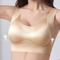 thumbnail image 4 of Bixock Wireless Bras for Women Seamless Solid Color Satin Fabric Wide Shoulder Straps Back Closure Beautiful Back Built In Cup Support Bra, 4 of 5