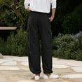 thumbnail image 5 of RPVATI Cargo Pants for Women Baggy Parachute Pants Y2K Wide Leg Drawstring Elastic Low Waist 2025 Trendy with Pockets Black L, 5 of 5