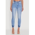 thumbnail image 4 of Womens WAX Crinkle Hem Whiskered Skinny Jeans, 4 of 5