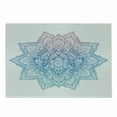 thumbnail image 1 of Lotus Cutting Board, Bohemian Tattoo Style Pastel Toned Mandala Abstract Lotus Flower Design, Decorative Tempered Glass Cutting and Serving Board, Small Size, Pale Blue Lilac, by Ambesonne, 1 of 1