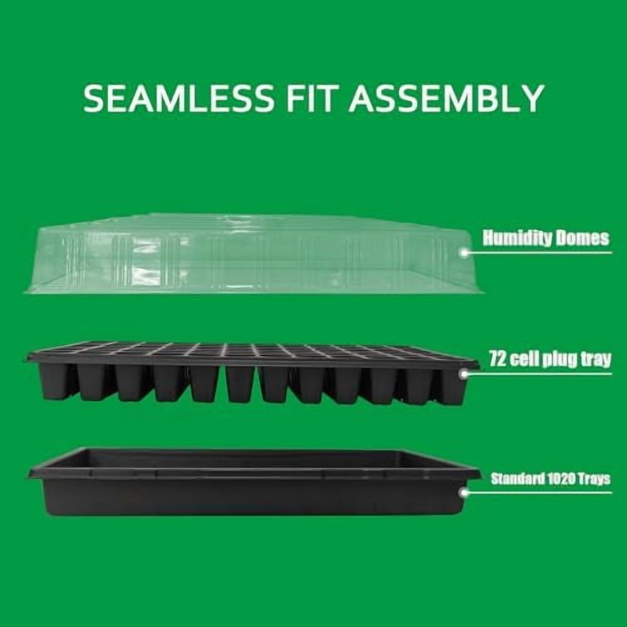 RibRave 20 Pack 1020 Trays, No Drain Holes, 20" x 10", Extra Thick Heavy Duty Seed Starting Trays -Reusable Propagation Flats for Microgreens, Seedlings, Plant Germination, Fodder and Transplant
