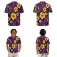 thumbnail image 2 of Whosucclay Polynesia Hibiscus Palm Leaves Print Matching Hawaiian Outfits for Couples Women's Midi Dress Sundress with Pockets Men's Button Down Shirt, Beach Vacation Aloha Cruise Outfit, XL, 2 of 7