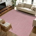 thumbnail image 3 of Nude Pink 8x10 Area Rugs, Farmhouse Burlap Solid Pink Color Modern Linen Texture Non-Skid Rubber Backing Large Rectangle Rugs - Living Room Bedroom Home Office, Indoor Floor Mat Carpets Washable Rug, 3 of 9