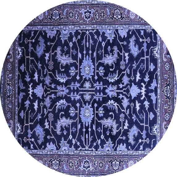 Ahgly Company Indoor Round Oriental Blue Industrial Area Rugs, 6' Round