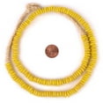 thumbnail image 2 of The Bead Chest Yellow Ashanti Glass Saucer Beads (10mm), 2 of 3