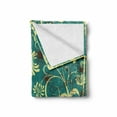 thumbnail image 2 of Vintage Soft Flannel Fleece Blanket, Retro Abstract Image with Modern Backdrop and Lace and Floral Frame Print, Cozy Plush for Indoor and Outdoor Use, 50" x 70", White and Jade Green, by Ambesonne, 2 of 6