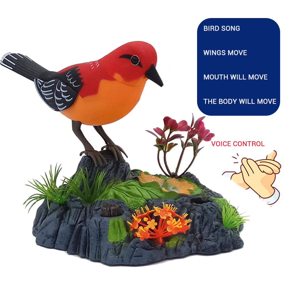Shiker Electronic Talking Repeating Parrot Singing Chirping Bird with Motion Sensor Activation Pronunciation Kids Electric Animal Toy