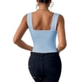 thumbnail image 2 of Women'S Sleeveless Skinny Basic Strappy Crop Tank Tops 2025 Lake Blue M, 2 of 7