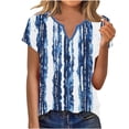 thumbnail image 2 of Zorckvet Shirts for Women Loose Fit Tunic Tops Short Sleeve Printed Casual Trendy Ladies Blouses V Neck, 2 of 6