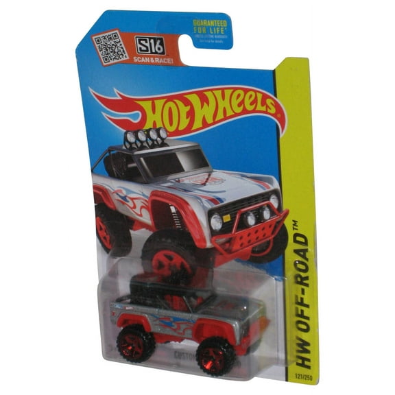 Hot Wheels HW Off-Road (2013) Silver & Red Custom Ford Bronco Toy 121/250