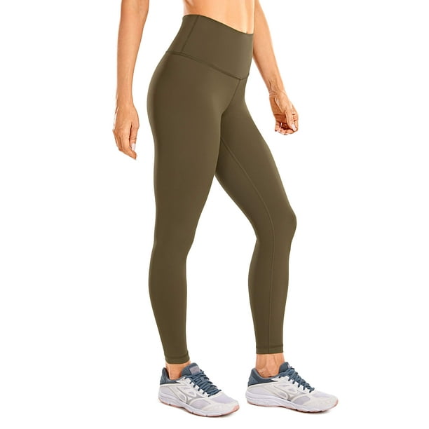 cRZ YOgA Womens compression Workout Leggings 2528 Olive Yellow X-Small