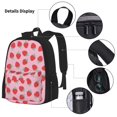 thumbnail image 3 of Vsdgher Hand Drawn Strawberry Print Large Capacity Backpack Lunch Bag Pencil Case Combination 3 Piece Set for Student, 3 of 7