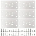 thumbnail image 1 of OULII Kit de Réparation d'Armoire de Cuisine 6 Pcs Charnière Rectangulaire Argentée Planche de Réparation de Remplacement, 1 of 8