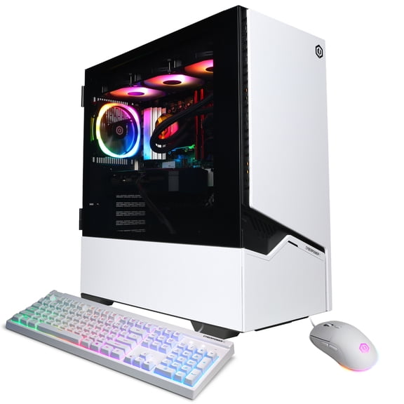 CyberPowerPC Gamer Supreme Gaming Desktop, AMD Ryzen 7 9800X3D, NVIDIA GeForce RTX 5070 12GB, 32GB DDR5, 1TB SSD, White, SLC11000CPGV5