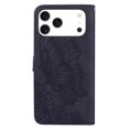 thumbnail image 3 of For iPhone 17 Pro 6.3" Large Butterfly Pattern Embossed Strong Magnetic Attachment/Closure, Card Slots/Pocket, PU Leather Flip Wallet Case ﻿,Black,For iPhone 17 Pro, 3 of 8