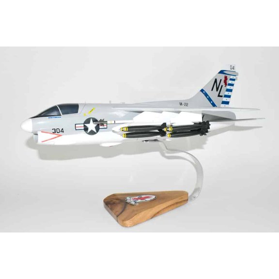 VA-22 Fighting Redcocks (1972) A-7  Corsair II Model, LTV, 1/31 Mahogany Scale Model, Navy