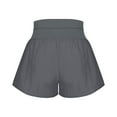 thumbnail image 5 of Women's Flow Running Shorts High Waisted Crossover Hem - Quick-Dry Lightweight Athletic Tennis Shorts with Pockets, 5 of 8
