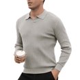 thumbnail image 3 of Men's Solid Color Crewneck Sweater, Soft Cotton Blend Long Sleeve Knit Pullover, Lightweight Casual Winter Thermal Top for Business, Office, Daily Wear, 3 of 7