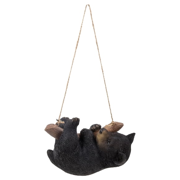 Adorno colgante Hi-Line, regalo de poliresina, oso negro