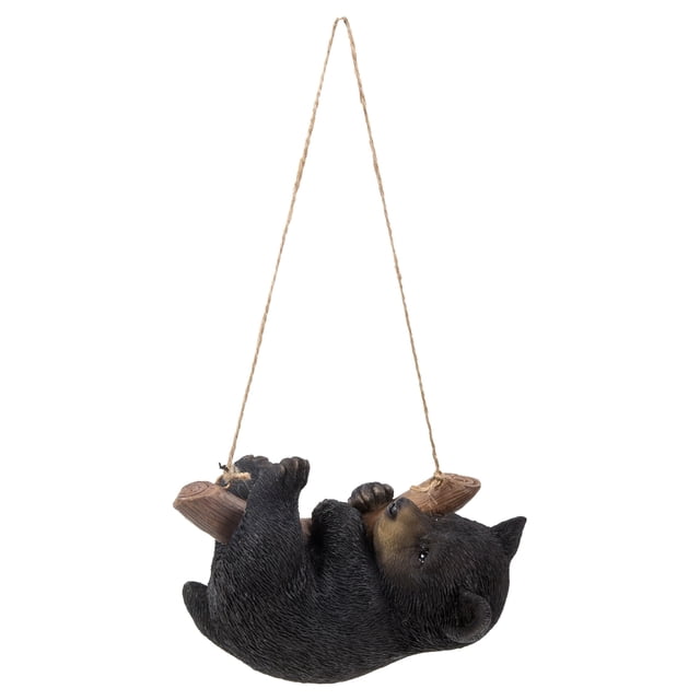 Adorno colgante Hi-Line, regalo de poliresina, oso negro