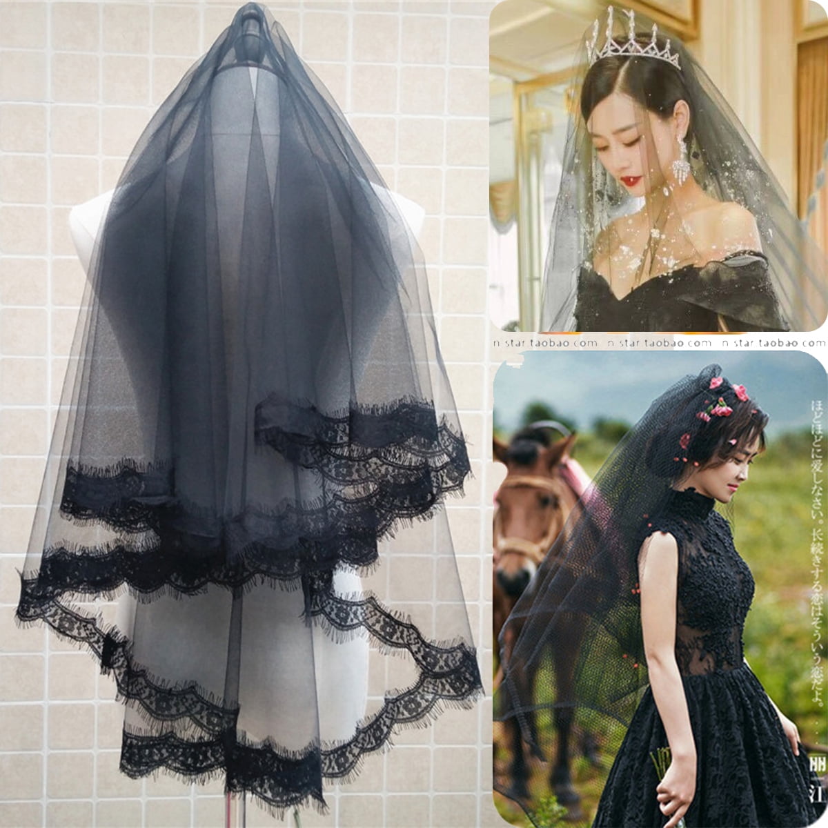 black veil fancy dress