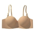 thumbnail image 3 of QLEICOM Bras for Women,Push Up Bra,Racerback Bandeau Bra Back Closure Lightly Lined for Lift and Smooth Back Silhouette Khaki, 3 of 4