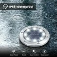 thumbnail image 4 of Paquete de 4 luces LED solares para jardín, luz blanca fría de 6000 K, resistente al agua IP65, foco empotrado para iluminación de suelo en exteriores, 4 of 5