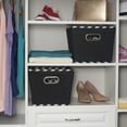 thumbnail image 1 of Household Essentials 91-1 Medium Tapered Decorative Storage Bins | 2 Pack Set Cubby Baskets | Black Chevron, 1 of 3