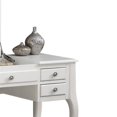 thumbnail image 3 of Poundex Furniture Wood Vanity Set with Stool and Mirror in White, 3 of 4